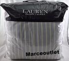Ralph Lauren Graydon Bold Stripe KING Comforter Dune / Chambray