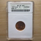 1957- D/D 1C RPM-13 MS65 Red Wheat Penny ANACS