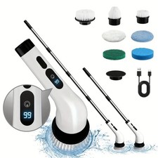 Rechargeable Cordless Spin Scrubber Electric Turbo Scrub Cleaning Brushes 9 IN 1