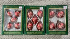 3 Vintage Boxes 2002 Commodore Christmas Hand Decorated Glass Ornaments Romania