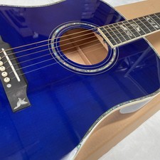 Blue Hummingbird Acoustic Guitar Top Solid 6s Custom Inlay No EQ Free Ship