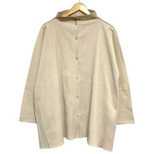 me ISSEY MIYAKE stand-collar wide-leg shirt MI24KO923 beige Women USED