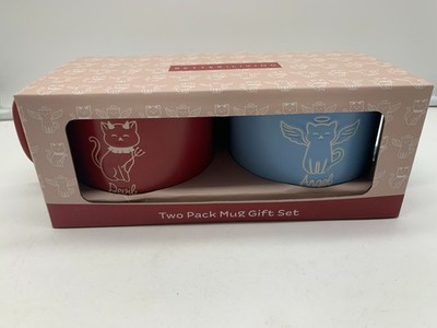Better Living Ceramic 10oz Devil & Angel Cat Coffee Mug Set of 2 BB01B47029