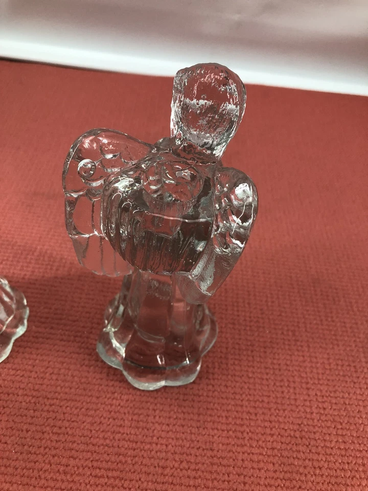 Candelabros Angels Navidad 6 pulgadas de altura vela vacaciones vidrio transparente Foto 4 de 4