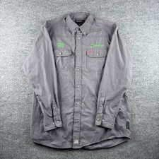 Ariat Work FR Shirt Men L Gray Button Down Flame Resistant Long Sleeve Workwear