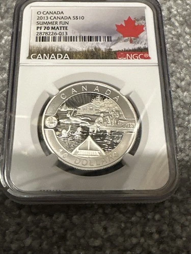 2013 Canada 10 Dollars Silver O Canada Summer Fun PF70 Matte NGC