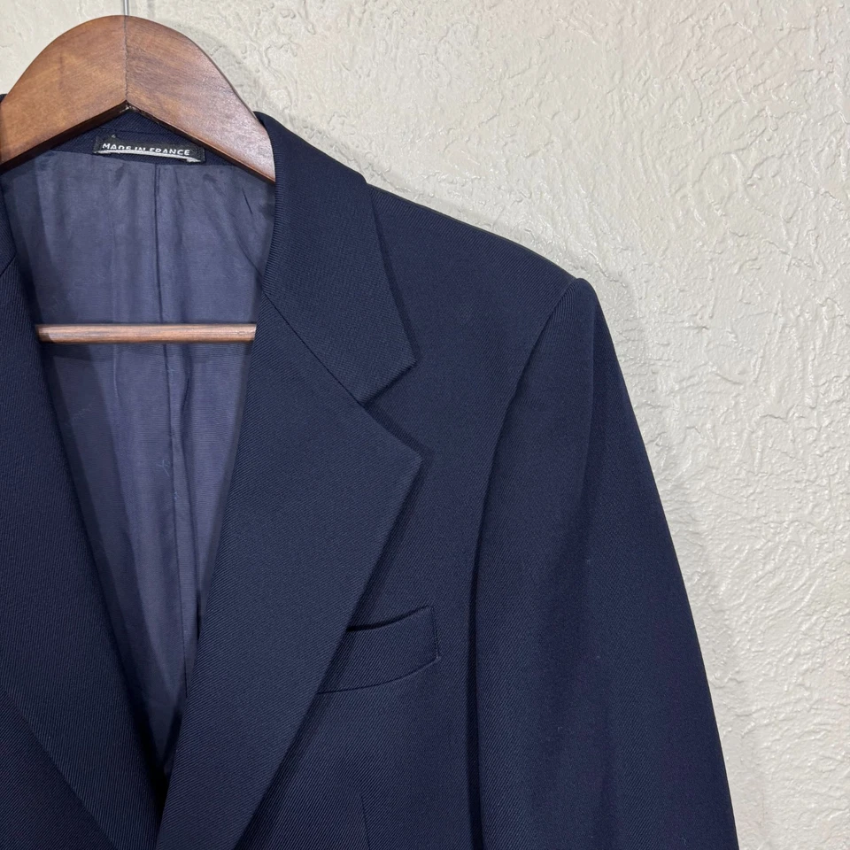 YSL Yves Saint Laurent Sport пальто Blazer 38 темно-синий золотой логотип Франции старые деньги 90-х - Изображение 3 из 4