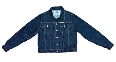 VTG 90s Edwin Denim Jacket Type 3 Trucker Raw Denim Dark Wash Men s L