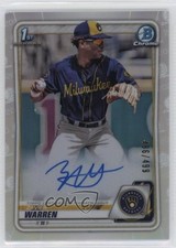 2020 Bowman Draft Chrome Picks Refractor 496/499 Zavier Warren #CDA-ZW Auto jc3