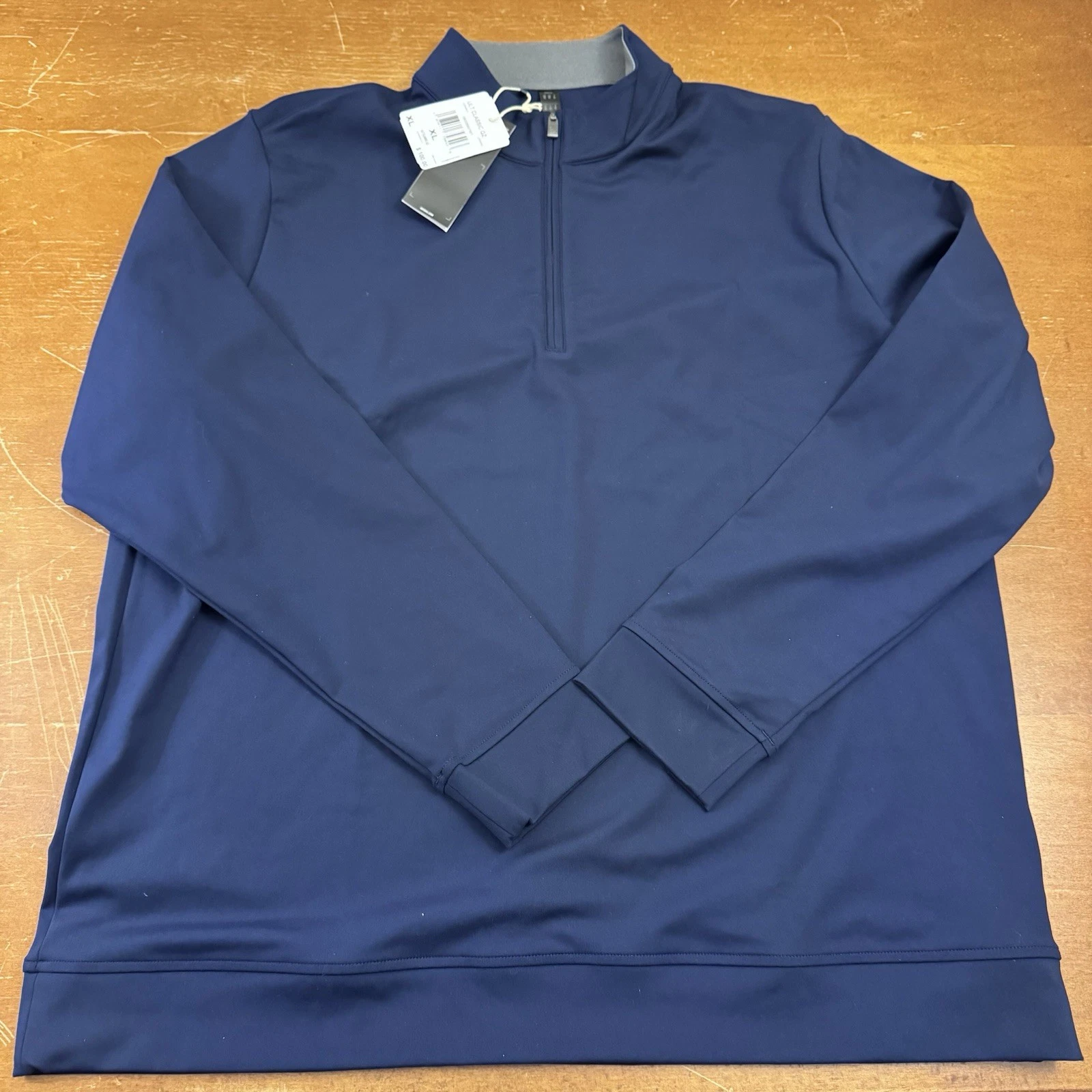 Adidas Sweater Mens Extra Large Blue Long Sleeve 1/4 Zip Pullover Golf