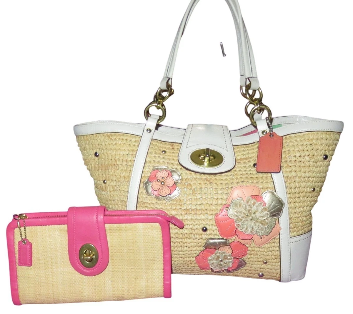 Coach Hampton Floral Straw Exterior Bags & Handbags for Women for