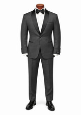 Couture 1910 Men's Charcoal Grey Shawl Lapel Tuxedo with Pants 42L 36W Slim Fit