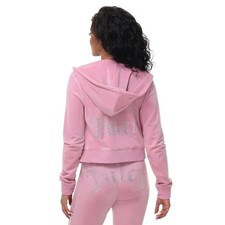 JUICY COUTURE Velour Bling Tracksuit Rose Pink Sweatsuit Womens Size XL NWT