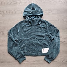 Lululemon Storm Teal Scuba Oversized Hoodie Velvet Cord M / L New Crop Comfy