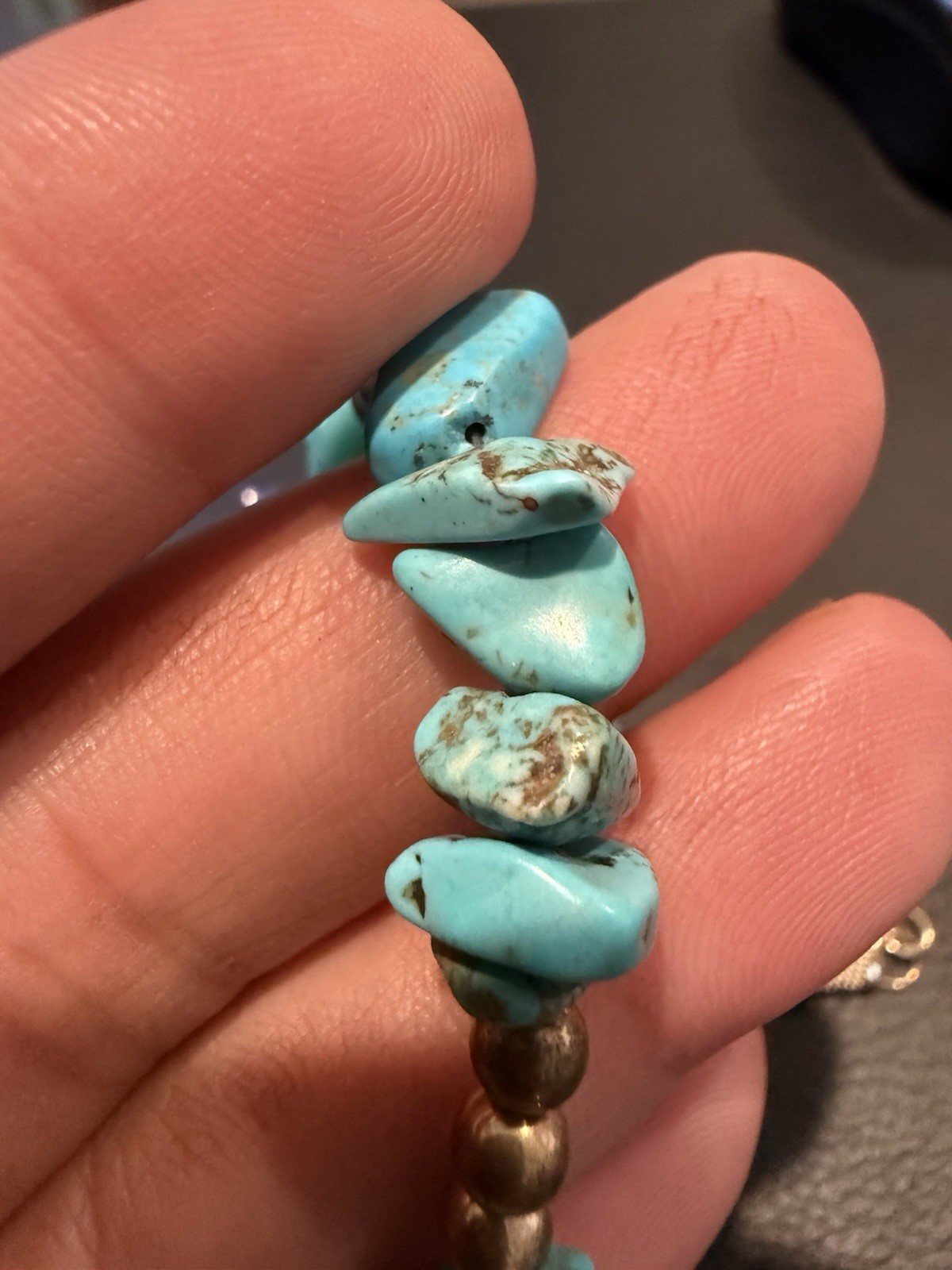 Boho Multistrand Statement Necklace Turquoise Jad… - image 16