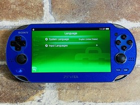 SONY PS Vita PCH-1000 Sapphire Blue ZA04 Playstation Charger 8GB Tested EX DDP
