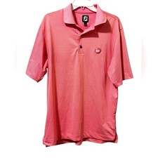 FootJoy Men s Short Sleeve Golf Pink White Striped Polo Shirt Size Medium
