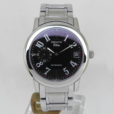 ZENITH Watch 01/02.0451.680 Port Royal Elite 37mm SS Date Black dial Mens