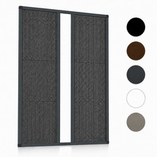 Double Door Sliding Fly Screen Retractable Insect Mosquito Mesh White Black Grey
