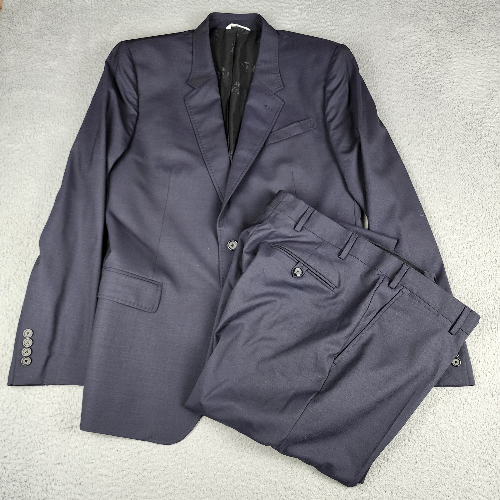 Billy Reid Suit Mens 42L Black 100% Wool Made In Italy Pants 34x36