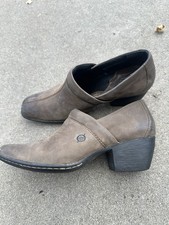 Born Womens W21239 Clogs Shoes Booties Brown Distressed Leather Stretch Size 8