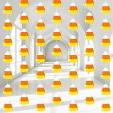 8Pcs Halloween Candy Corn Banner Decorations Trick or Treat Garlands