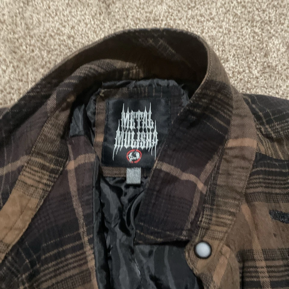 Chaqueta de franela de manga larga Metal Mulisha para hombre talla grande Foto 3 de 4