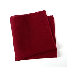 Linen Blend Handkerchief Hanky Pocket Squares for Men Burgundy