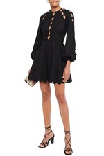 ZIMMERMANN beautiful little black dress Goldie scalloped linen mini dress 3