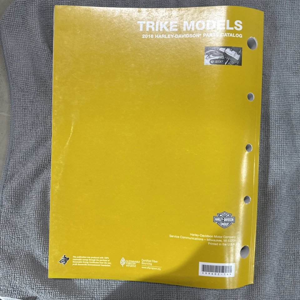 Harley Davidson Trike Tri Glide 2016 modelos catálogo de piezas manual OEM Foto 3 de 4