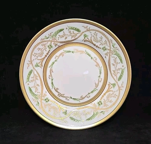 Richard Ginori La Scala Bread Butter Plate Florence Italy Gorgeous Gold & Green