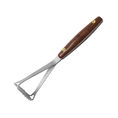 Vintage Mini Avocado and Potato Masher, Walnut Handle