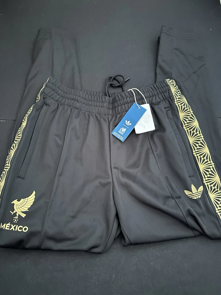 Adidas Mexico 2025 Gold Soccer Track Pants Men Sz L New 90 Authentic JE5337 - Image 3 of 4