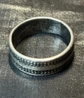 Mexico 925 Silver Band Ring Size 13 Vintage Textured Style 9g