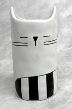 IKEA Fatalig Cat Vase Black & White Contempor...