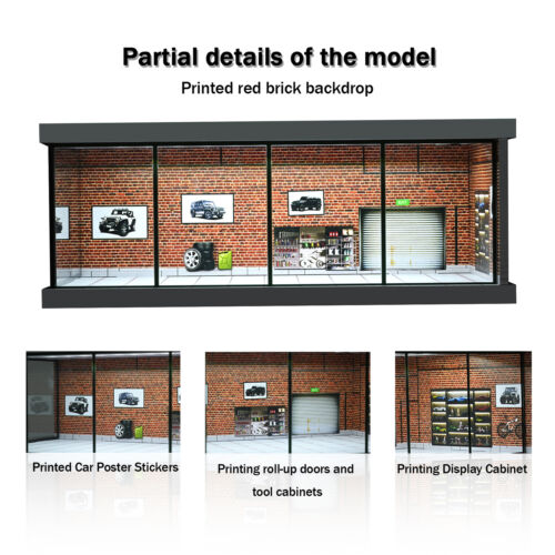 Diorama 1:64 Car Garage Model LED Lighting Parking Lot Scene Display Case Toy AU - Picture 21 of 63