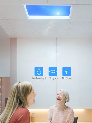72W Dimmable LED Blue Sky Light Panel Ceiling Lamp Fixture Natural White Remote - Picture 10 of 23