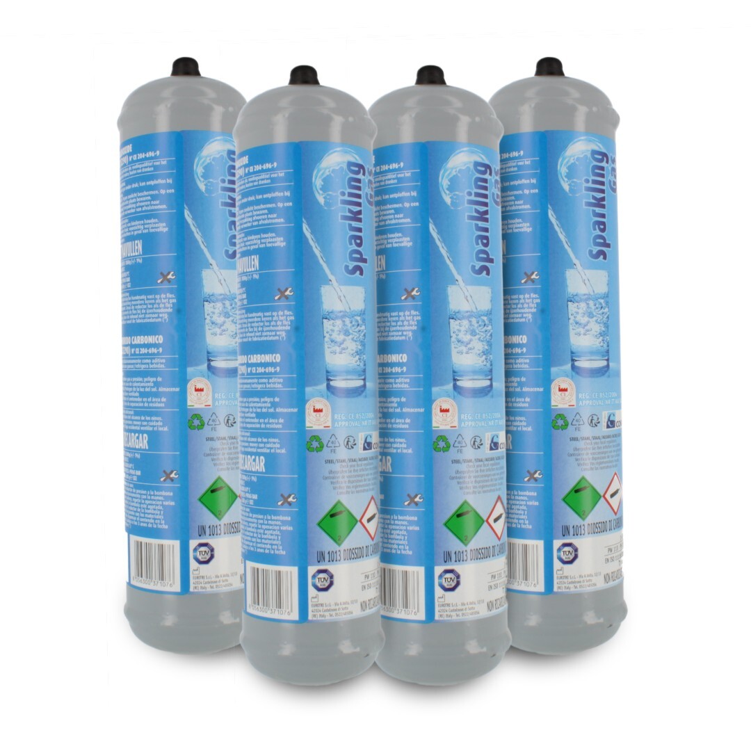 BOMBOLA CO2 600gr USA E GETTA RICAMBIO PER REFRIGERATORI GASATORI ACQUA  4 PZ