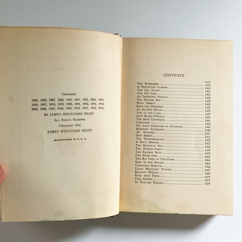 James Whitcomb Riley Volume 6 The Complete Works Collier 1916 Hardcover Book - Imagen 6 de 18