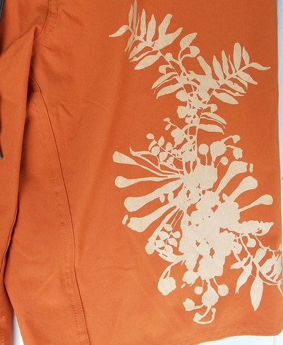Patagonia Girona Board Shorts Orange Women Sz 8 Swim Surf Trunks Hawaiian Floral - Picture 3 of 5