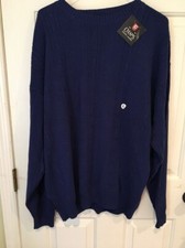 New Ralph Lauren Chaps Royal Blue Golf Sweater Mens Size L Casual Dress Knit