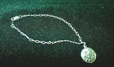 Vintage Sterling 1st Communion Charm on Sterling Link Bracelet
