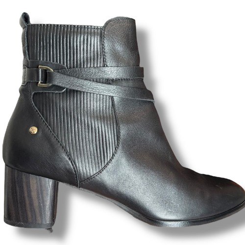 Pikolinos Calafat W1Z mid-heel ankle boots Calf skin Leather Black Buckle Sz 10 - Picture 8 of 23