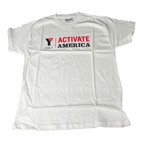 NEW Hanes YMCA Activate America T SHIRT Youth 100% Cotton Boys Girls M 10/12 TEE - Picture 9 of 9