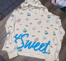 Justice sz 14/16 sweet treat unicorn donut hoodie sweatshirt guc gray blue