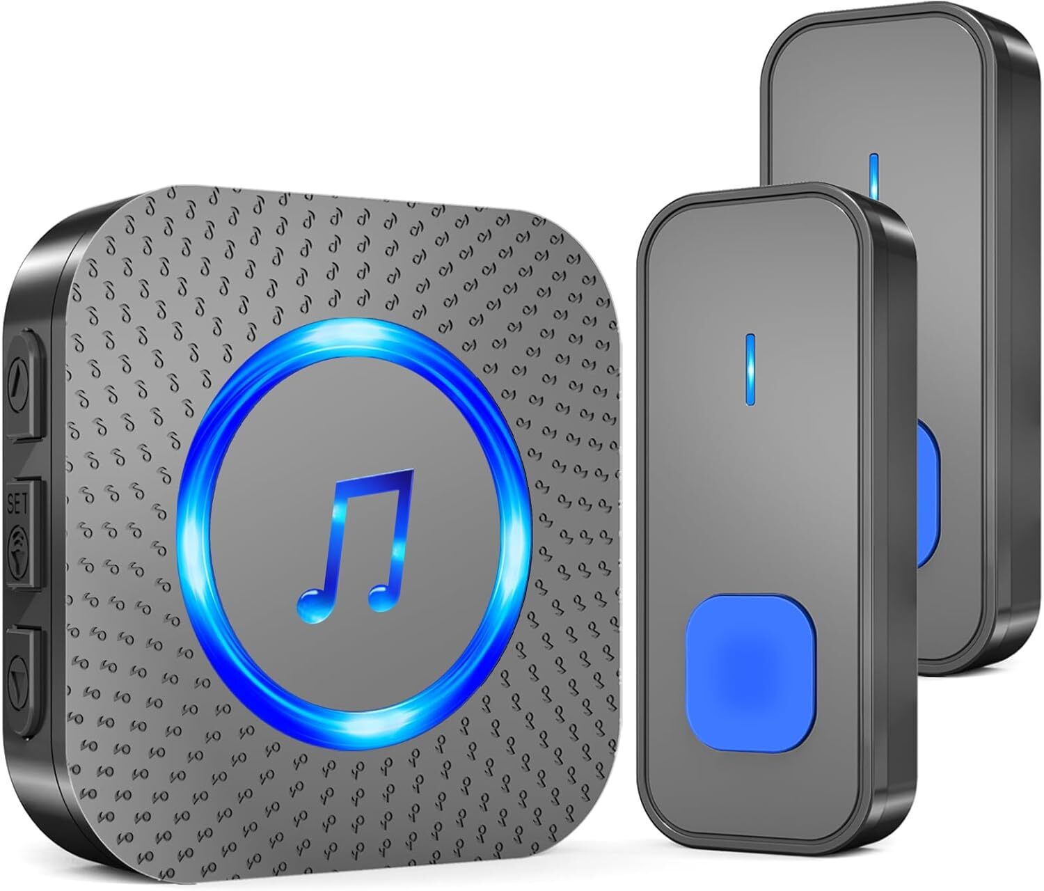 Wireless IP55 Waterproof Doorbell with 2 Buttons & 1300ft Range - 1 Receiver Included