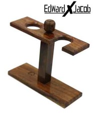 Image of EXJ She-sham Wood Stand for Safety Razor, Straight Razor & Shaving Brush
