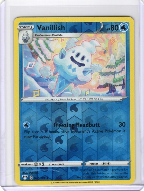 Pokemon TCG Vanillish Reverse Holo Uncommon #46 Darkness Ablaze 2020