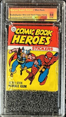 1974 Topps MARVEL COMIC BOOK HEROES WAX PACK Spiderman