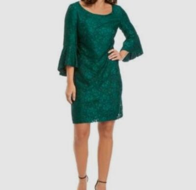 long lace dress with split Black Long Sleeves A-line V-neck Satin Lace Prom Dress with Split